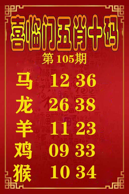 喜临门五肖十码 第105期