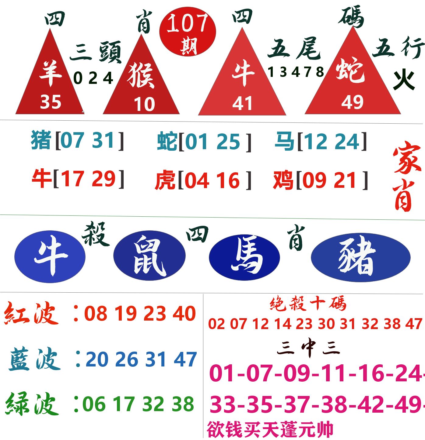 四肖四码 第107期