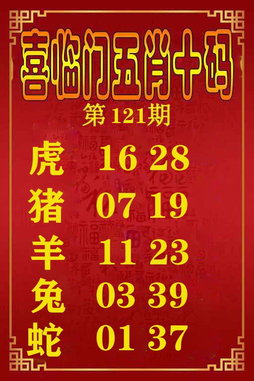喜临门五肖十码 第121期