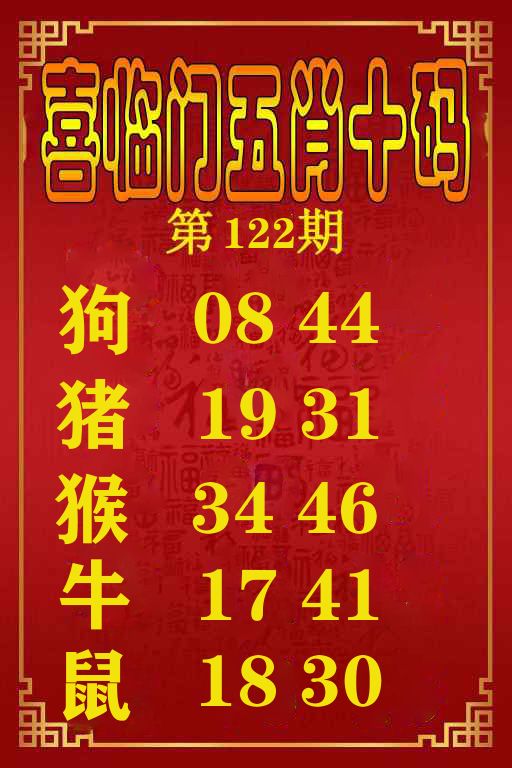 喜临门五肖十码 第122期