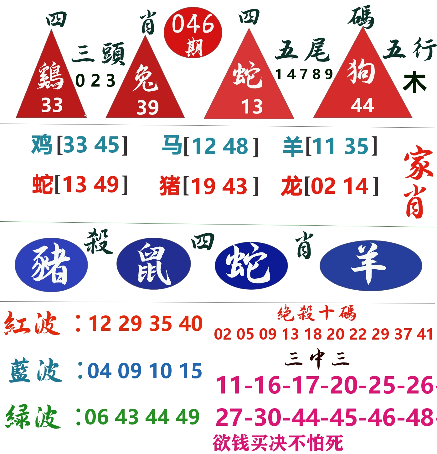 四肖四码 第46期