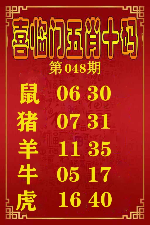 喜临门五肖十码 第48期