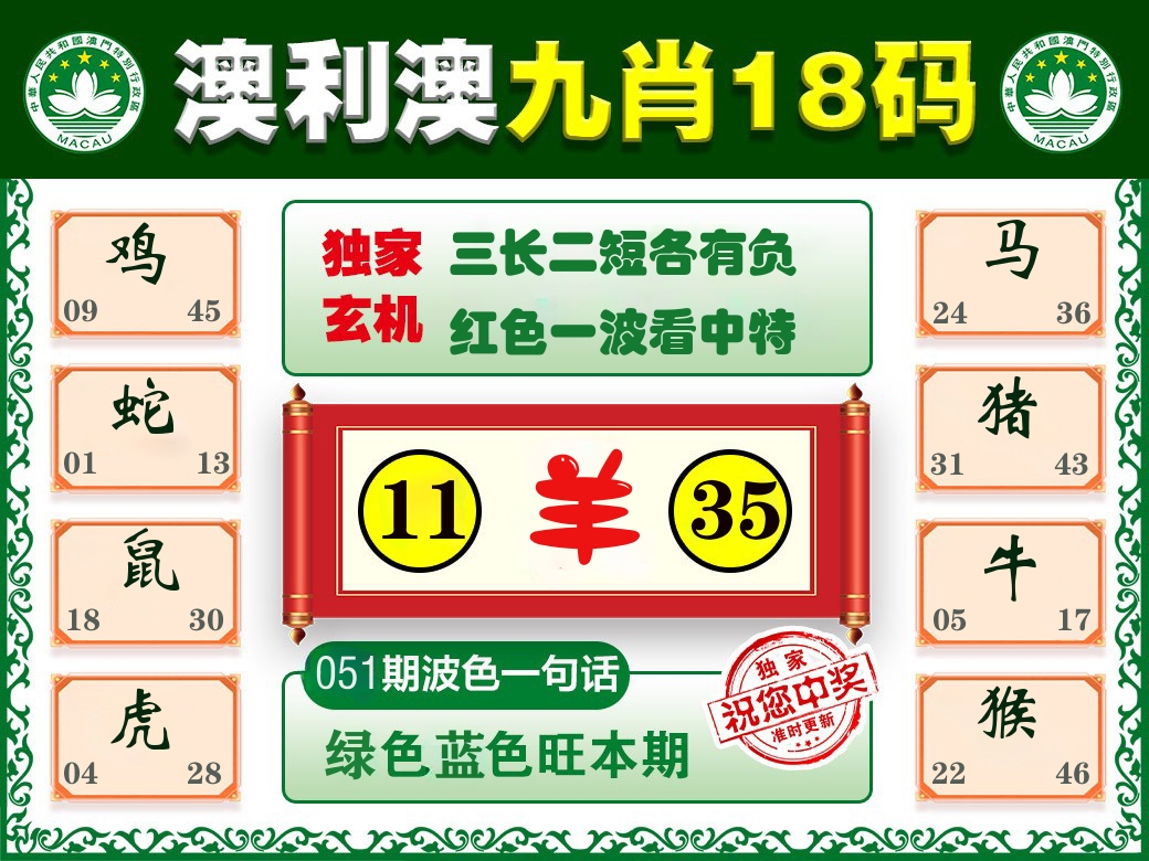 澳利澳九肖 第51期