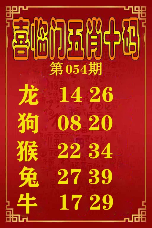 喜临门五肖十码 第54期