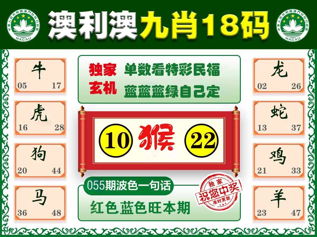 澳利澳九肖 第55期