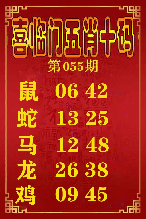喜临门五肖十码 第55期