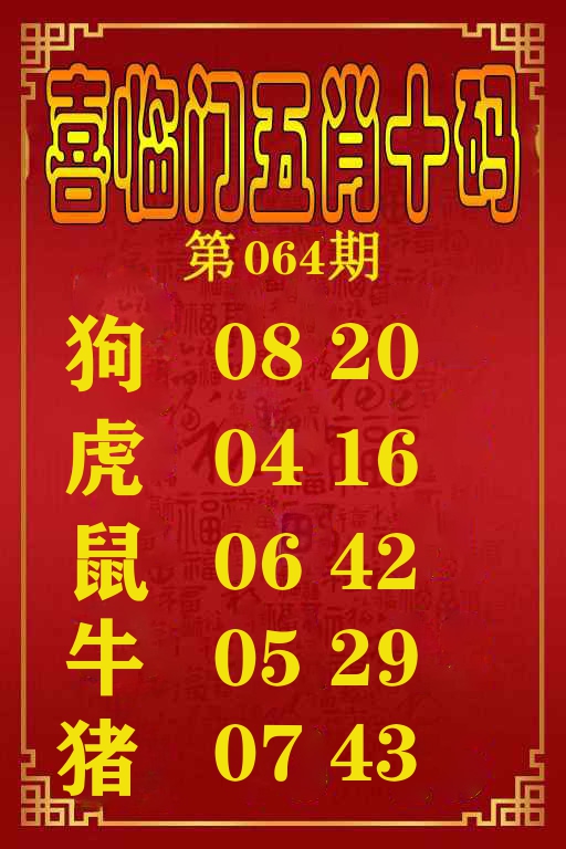 喜临门五肖十码 第64期