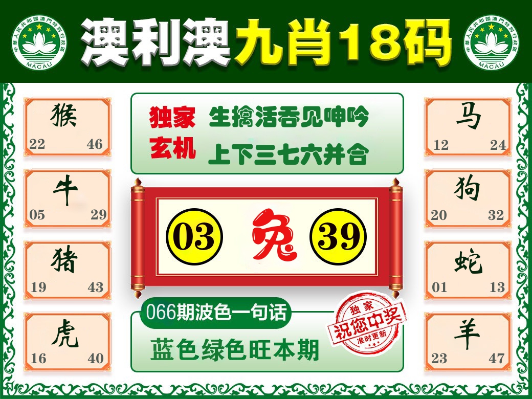 澳利澳九肖 第66期