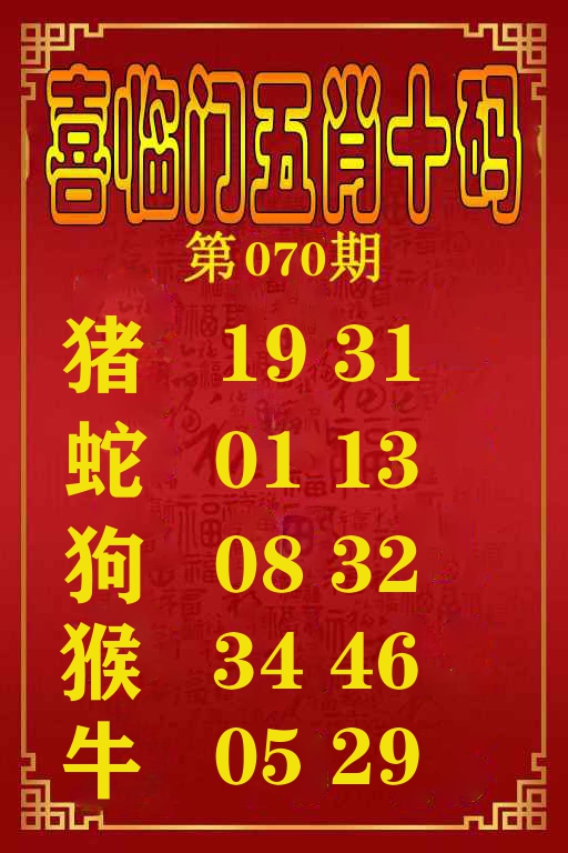 喜临门五肖十码 第70期