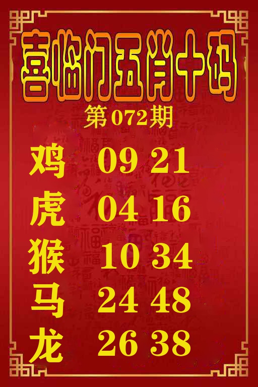 喜临门五肖十码 第72期