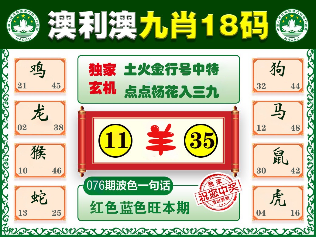 澳利澳九肖 第76期