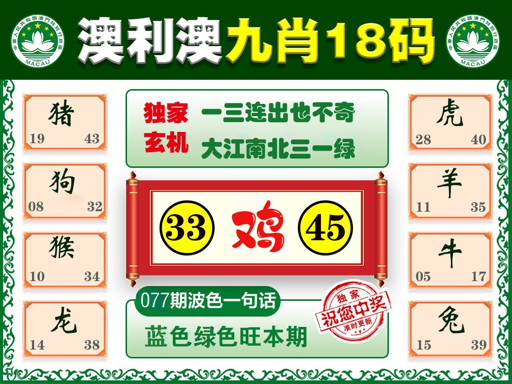 澳利澳九肖 第77期