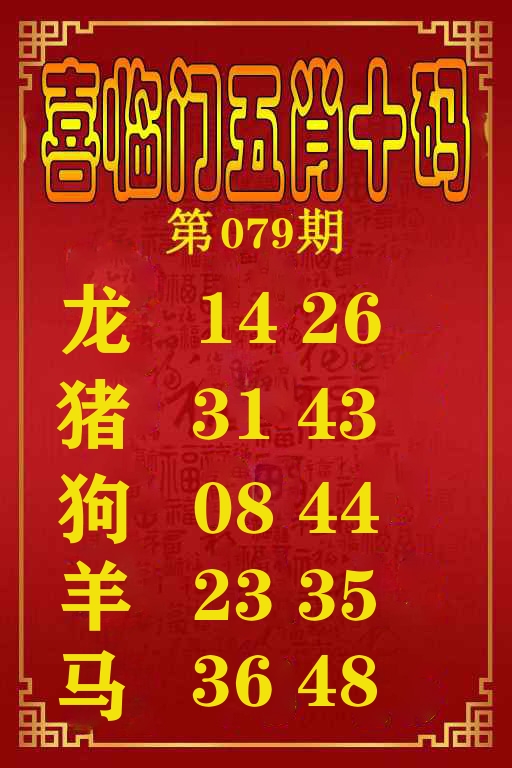 喜临门五肖十码 第79期