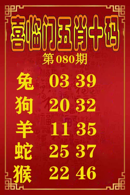 喜临门五肖十码 第80期