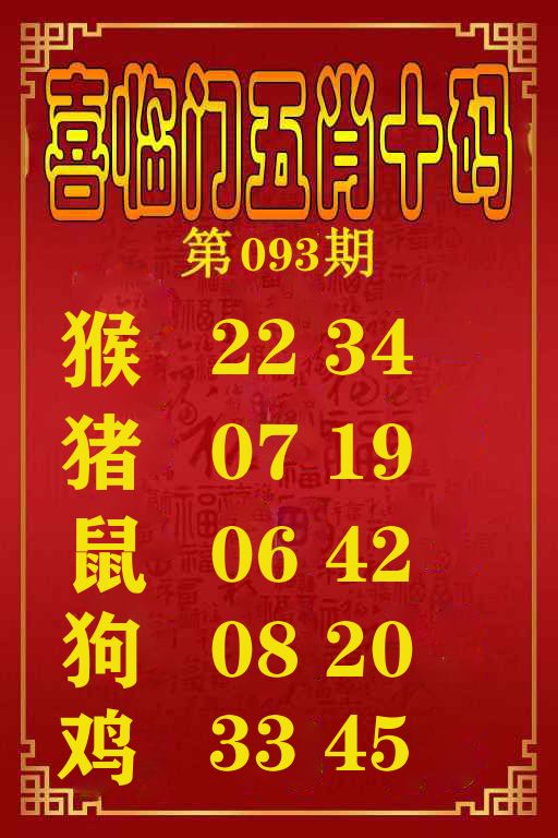 喜临门五肖十码 第93期