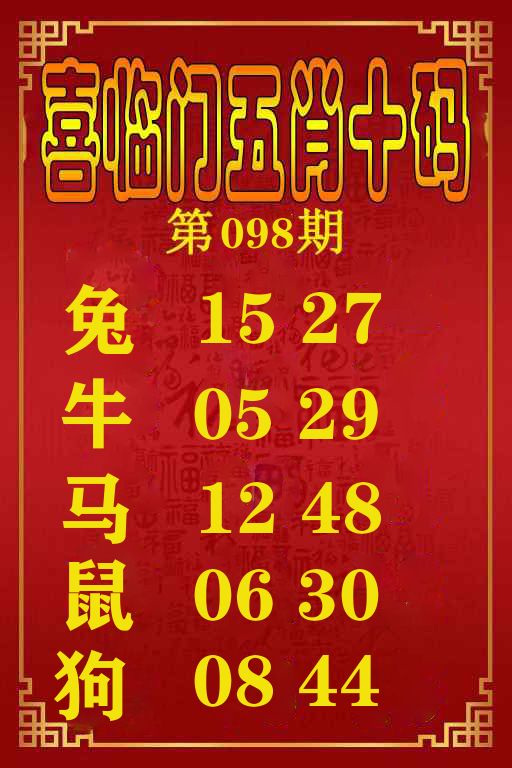 喜临门五肖十码 第98期