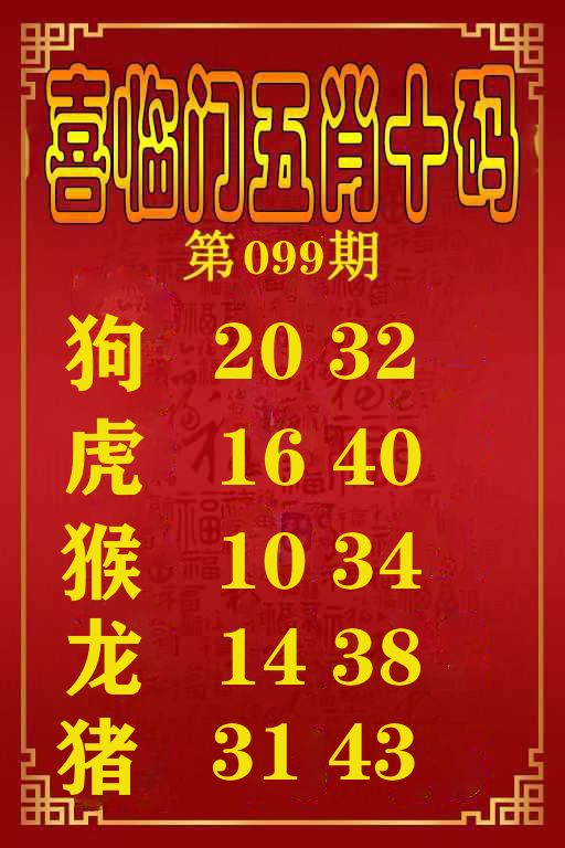喜临门五肖十码 第99期