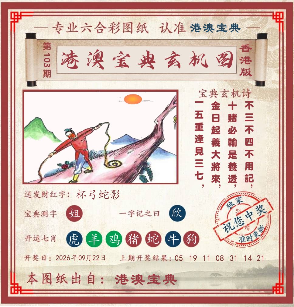 港澳宝典玄机图 第103期
