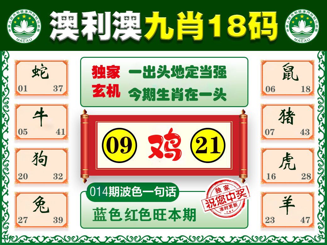 澳利澳九肖 第14期