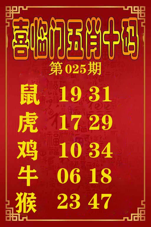 喜临门五肖十码 第25期