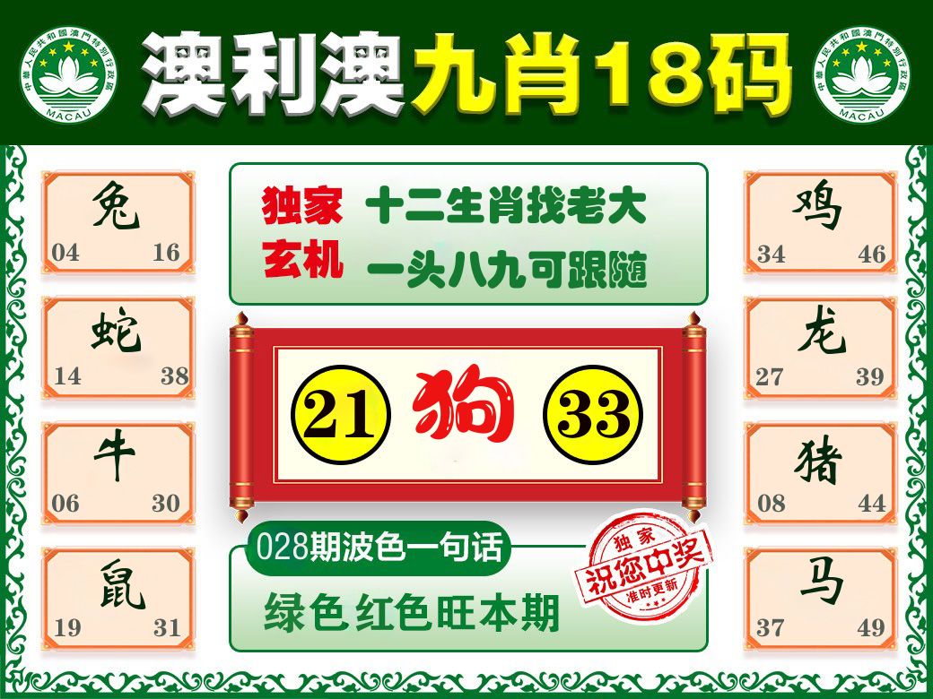 澳利澳九肖 第28期