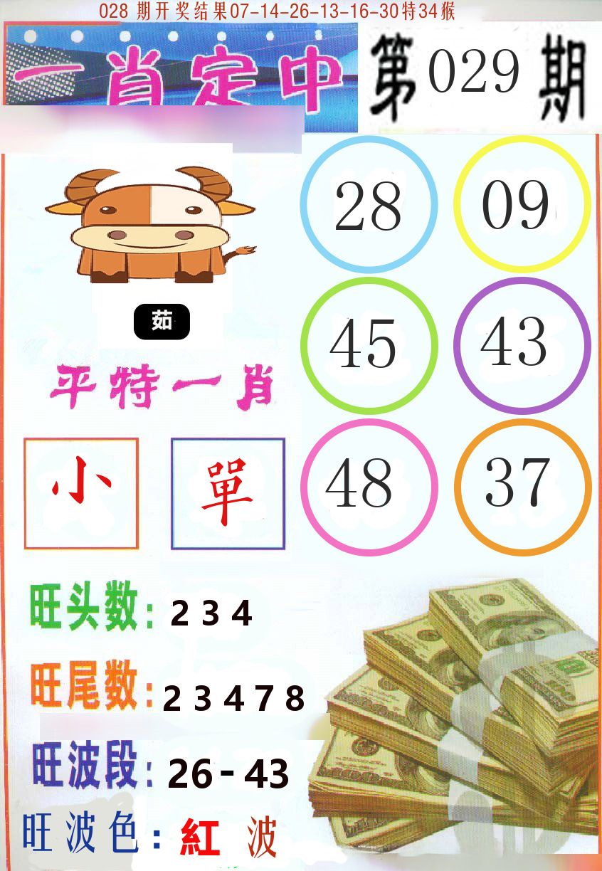 一肖定中 第29期