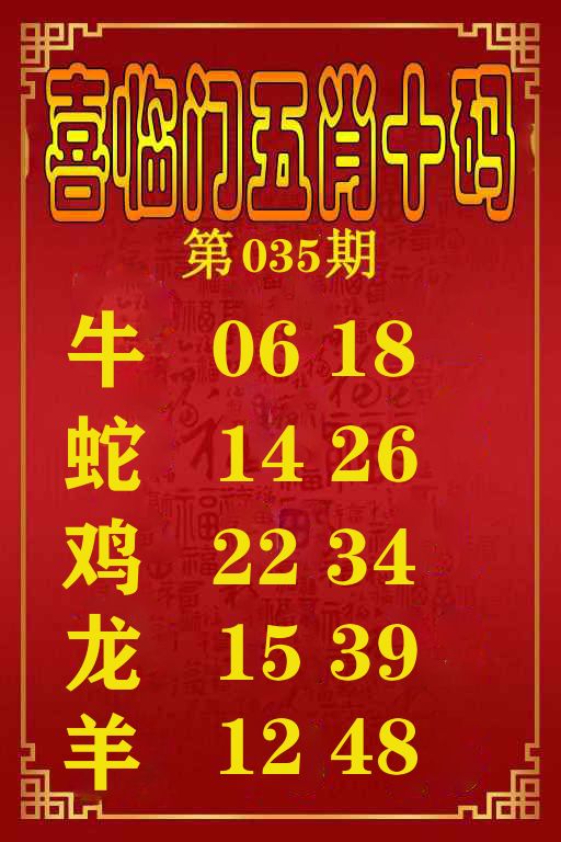 喜临门五肖十码 第35期