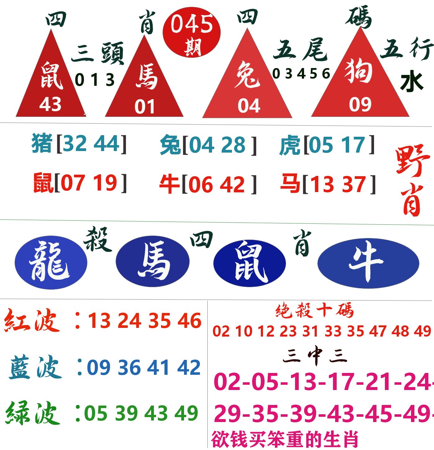 四肖四码 第45期
