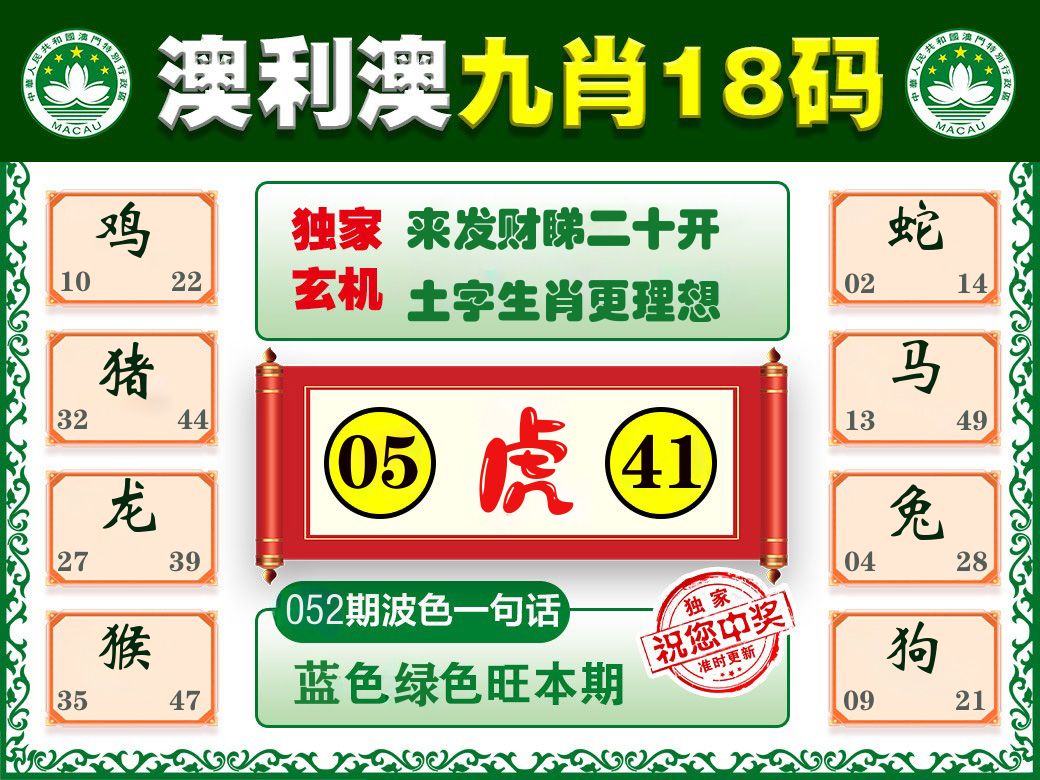 澳利澳九肖 第52期