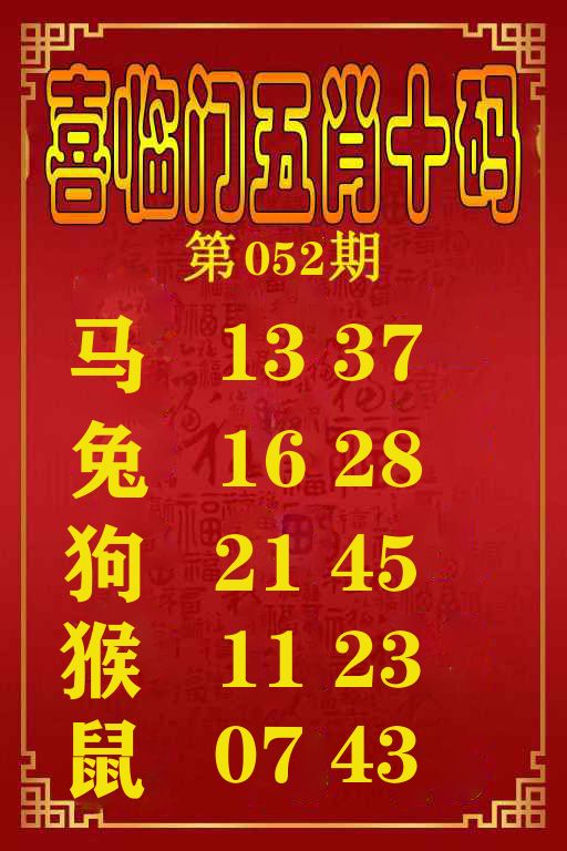 喜临门五肖十码 第52期