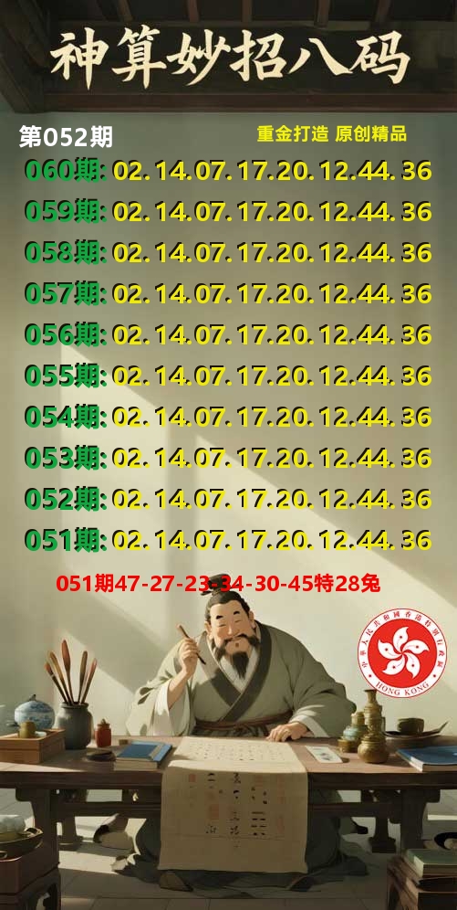 神算妙招八码 第52期
