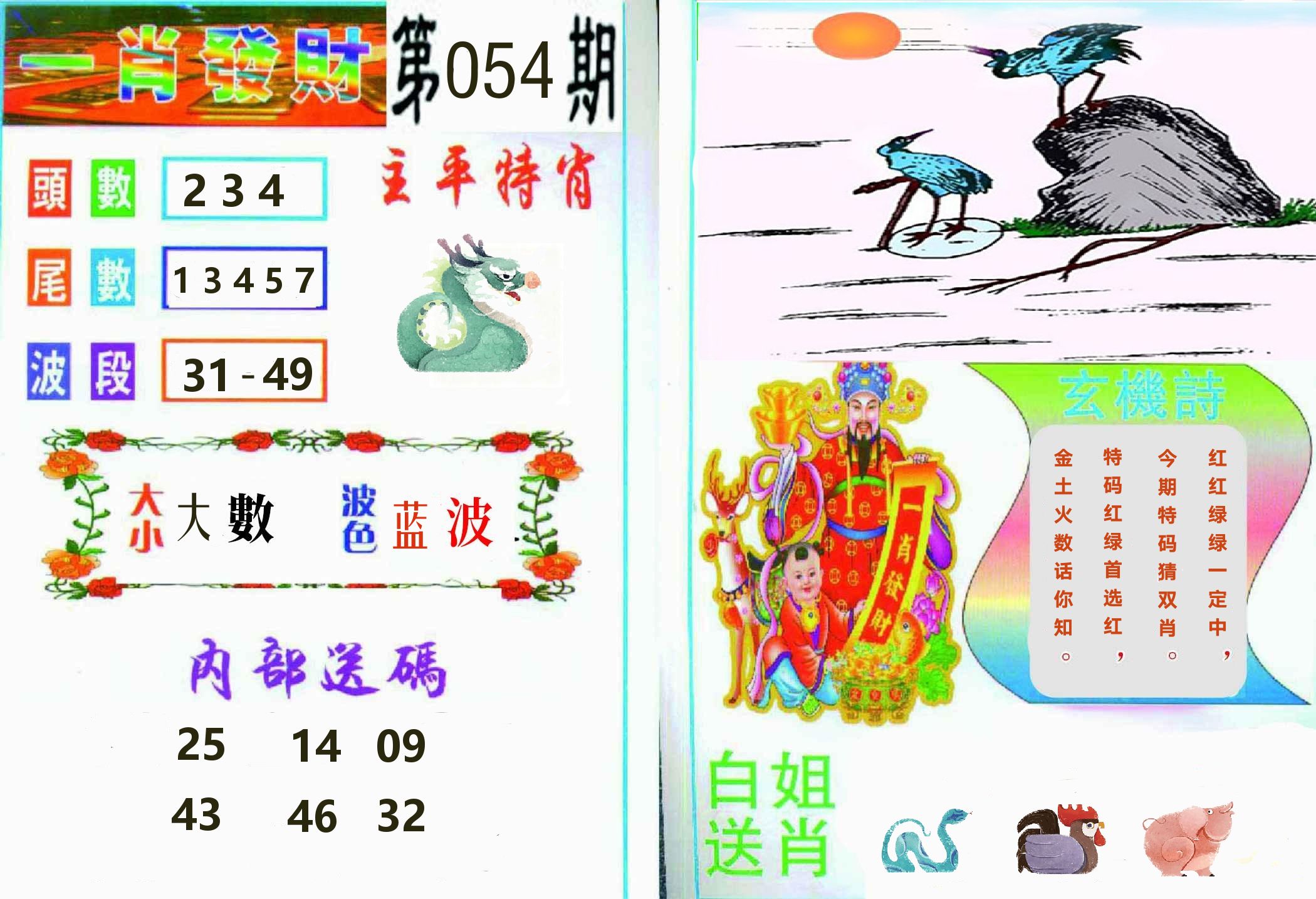 一肖發財 第54期