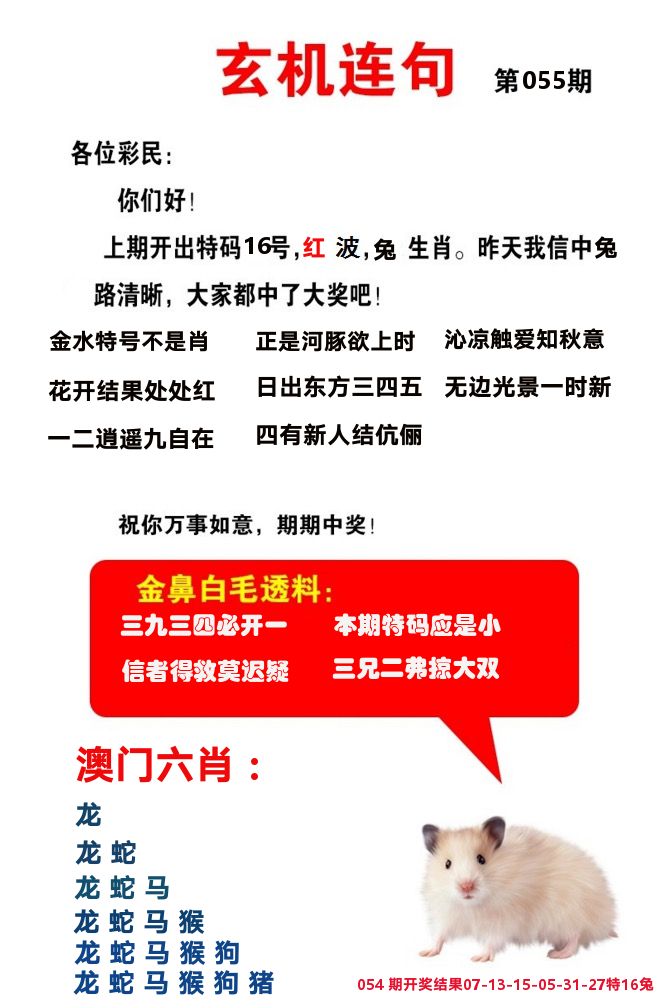 玄机连句 第55期