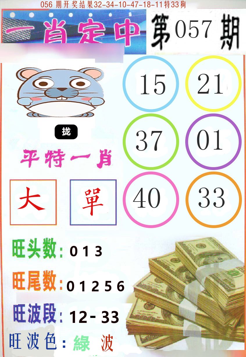 一肖定中 第57期
