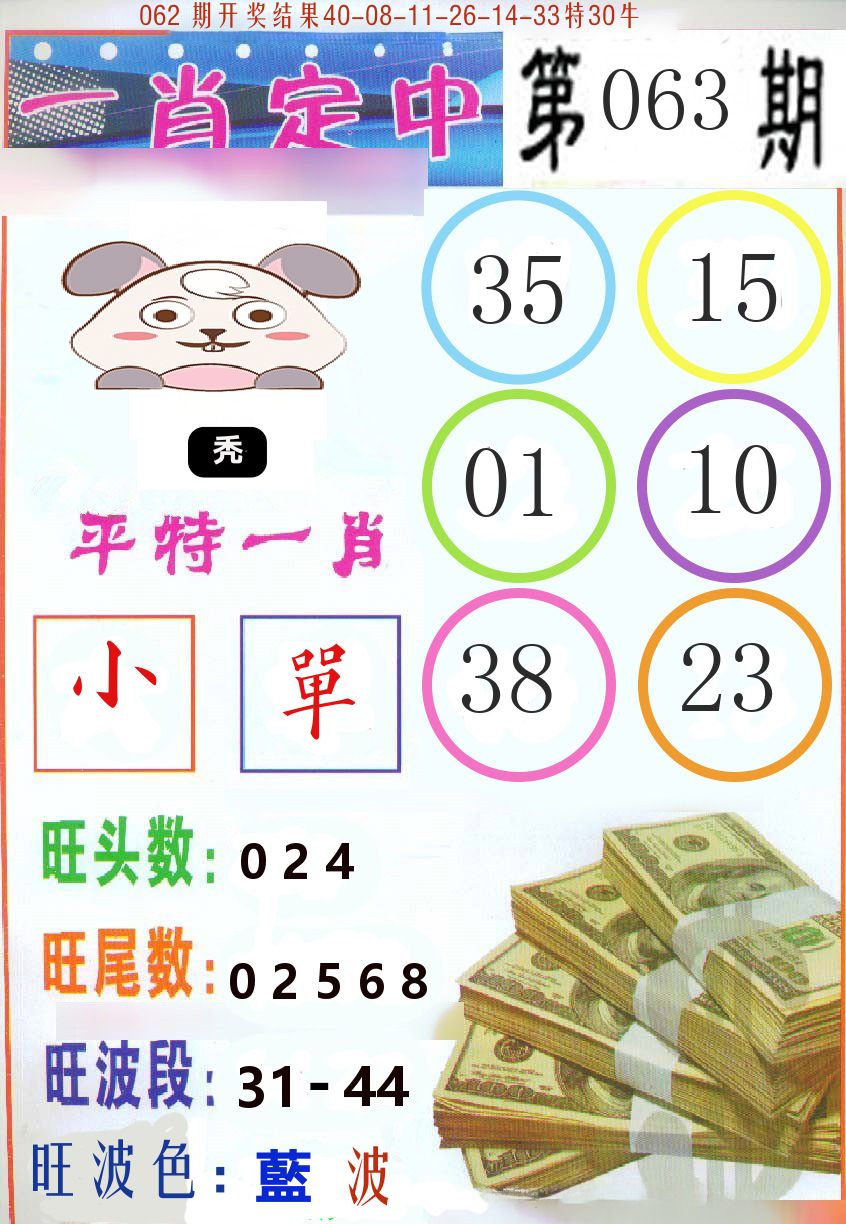 一肖定中 第63期