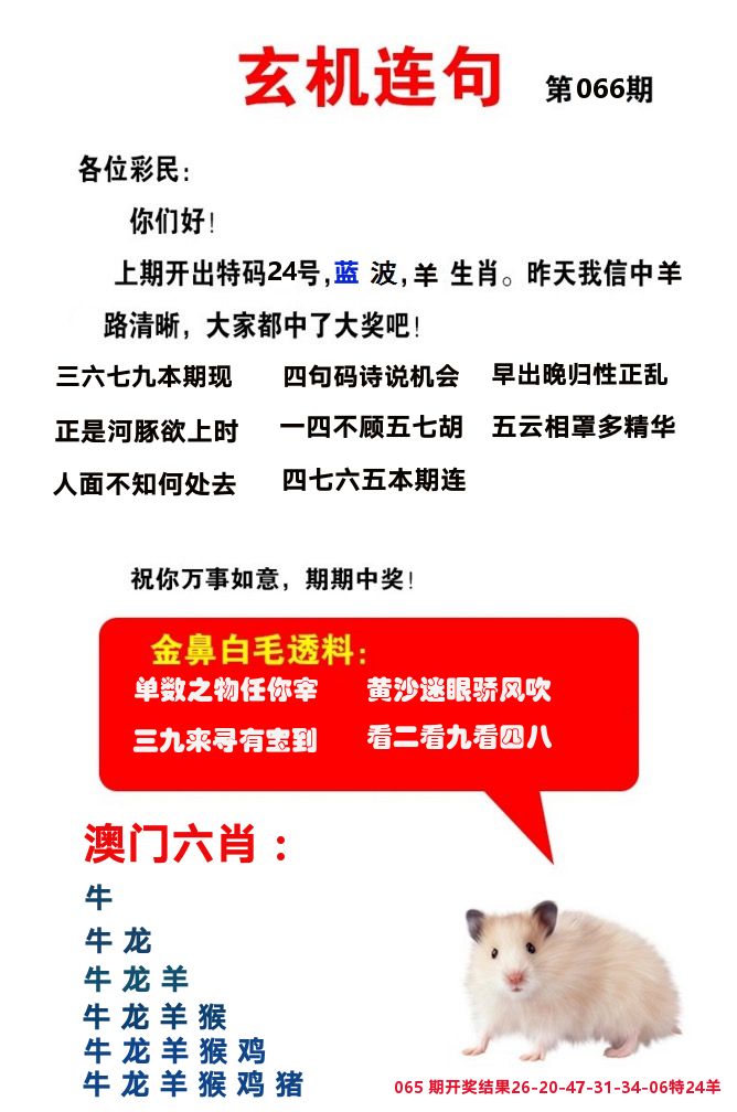 玄机连句 第66期