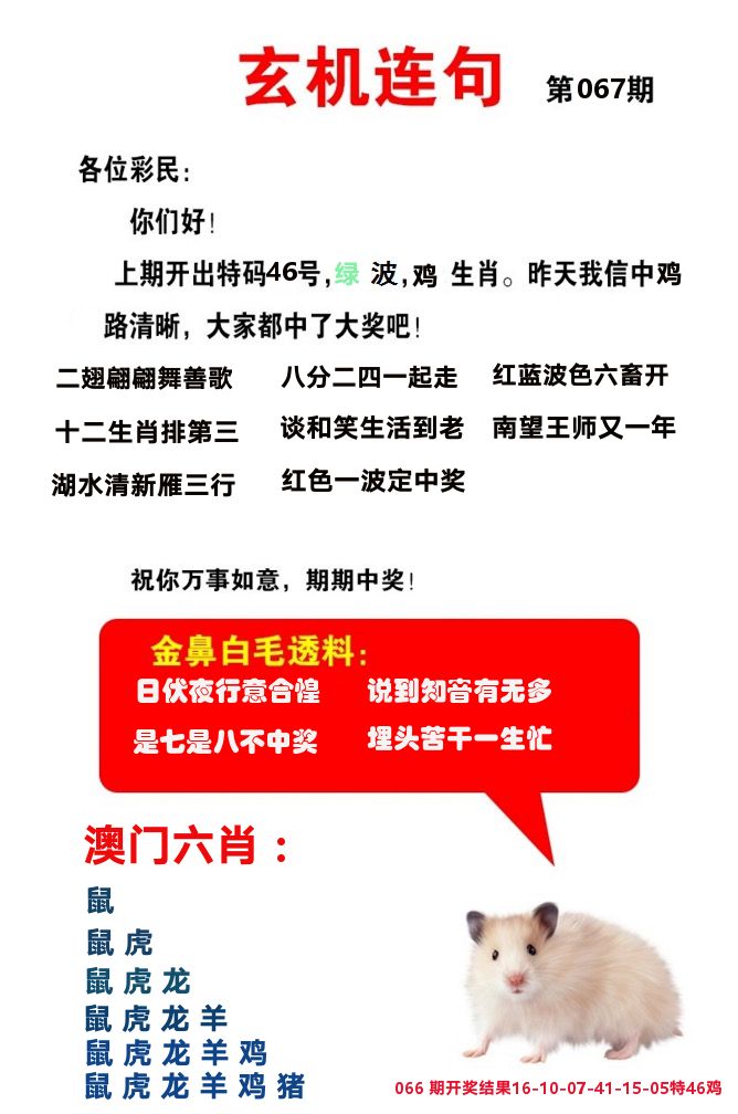 玄机连句 第67期