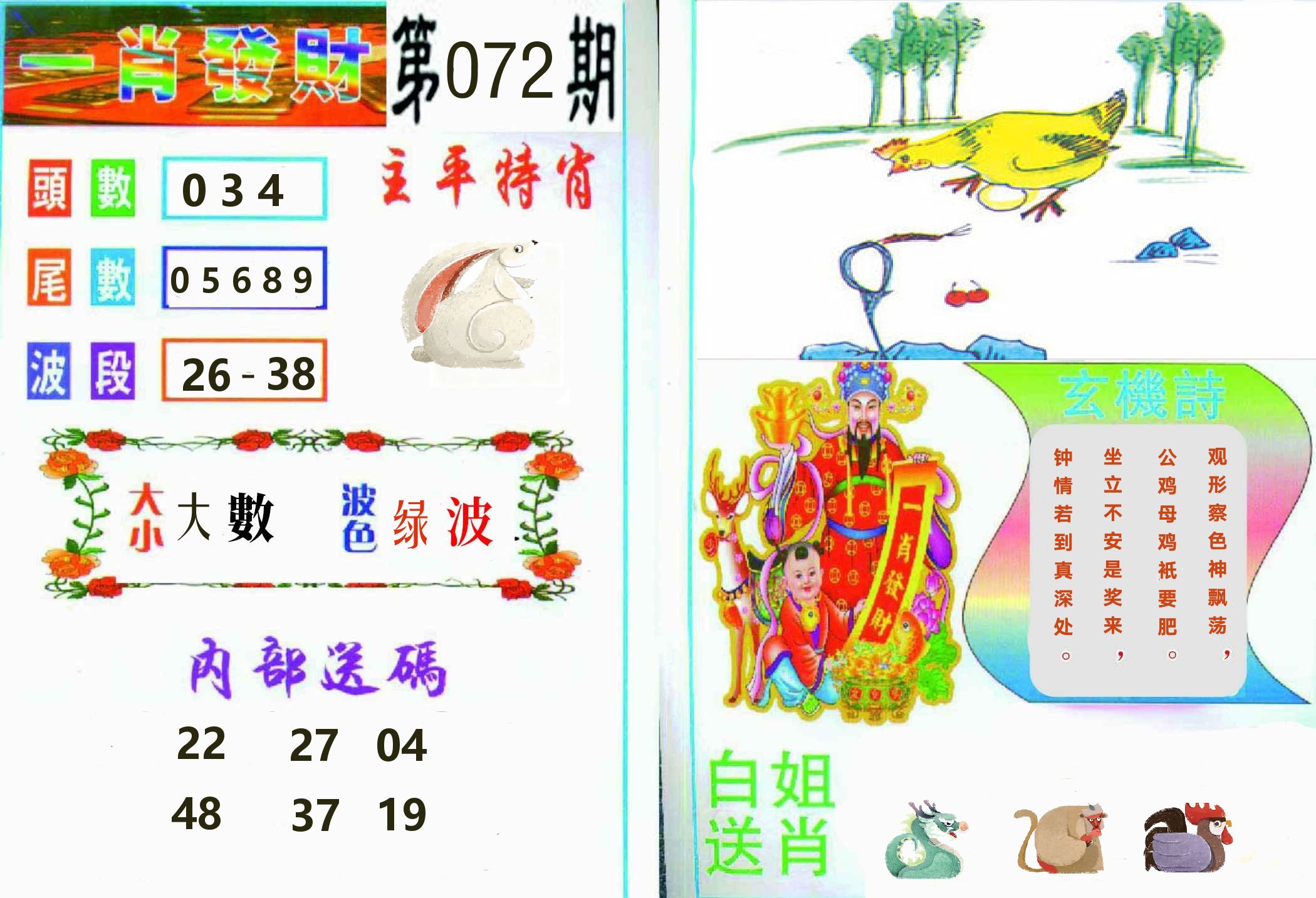 一肖發財 第72期