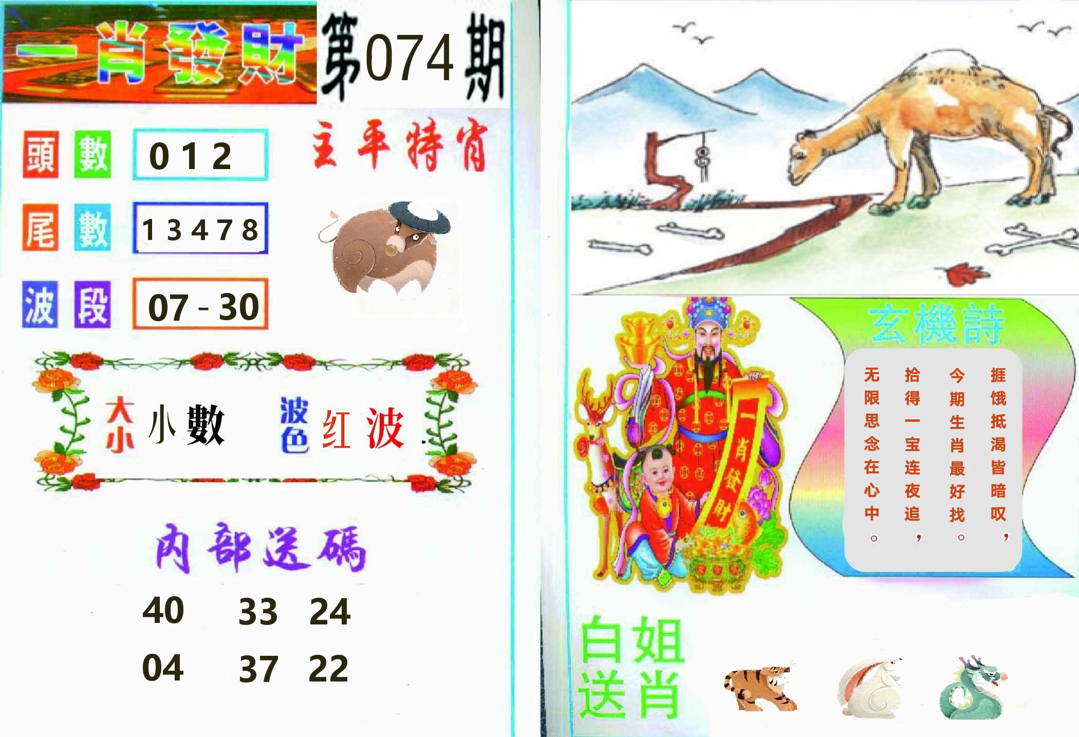 一肖發財 第74期