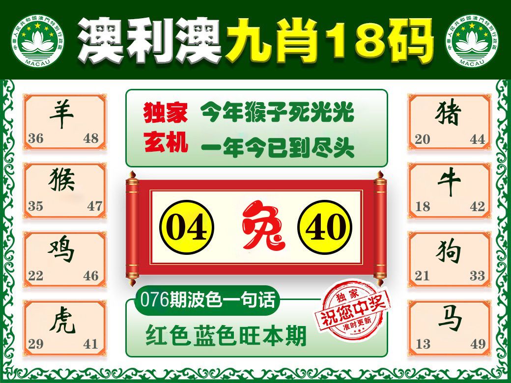 澳利澳九肖 第76期