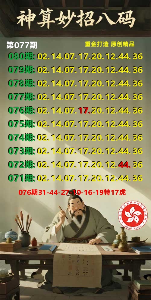 神算妙招八码 第77期