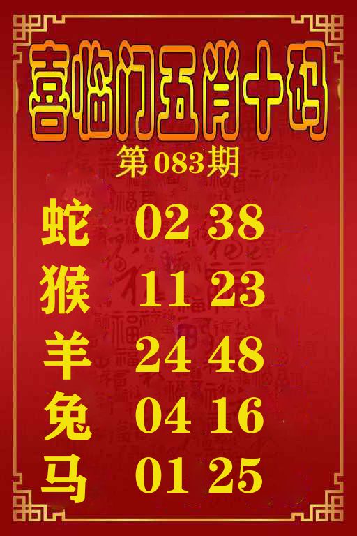 喜临门五肖十码 第83期