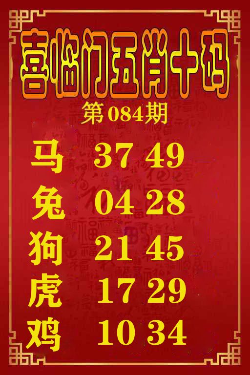 喜临门五肖十码 第84期