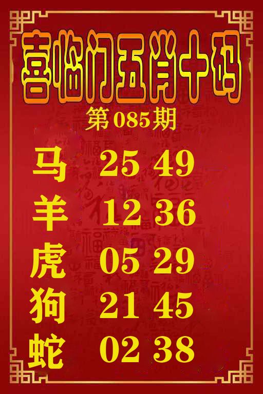 喜临门五肖十码 第85期