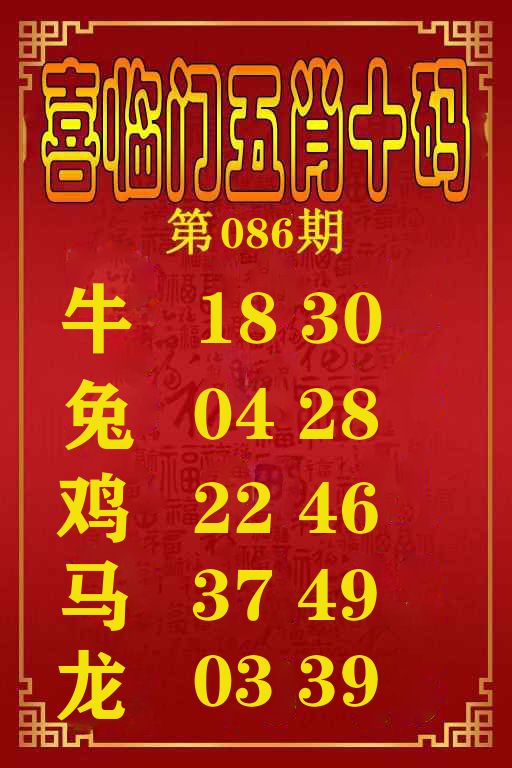 喜临门五肖十码 第86期