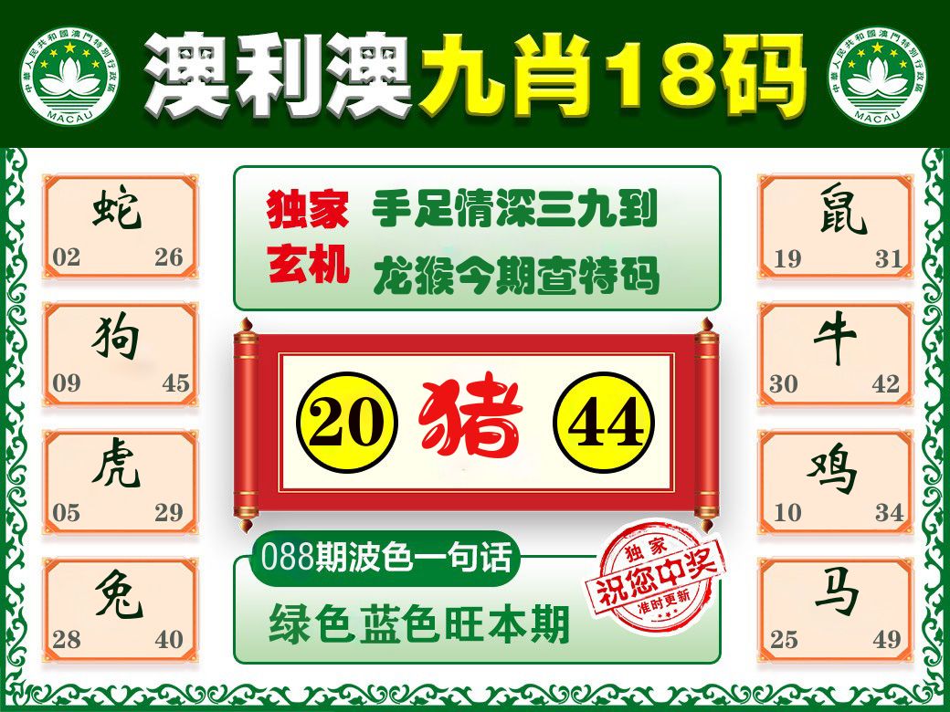 澳利澳九肖 第88期