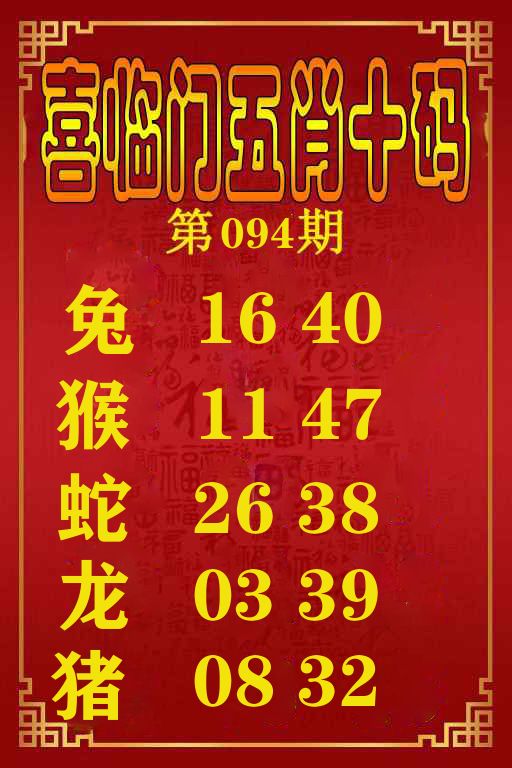 喜临门五肖十码 第94期