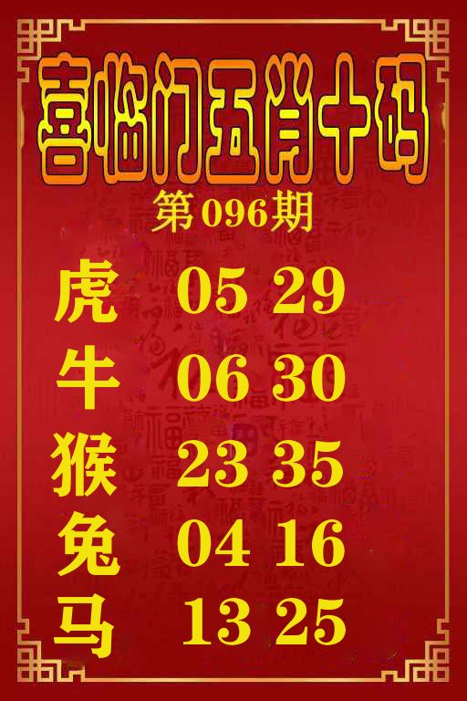喜临门五肖十码 第96期