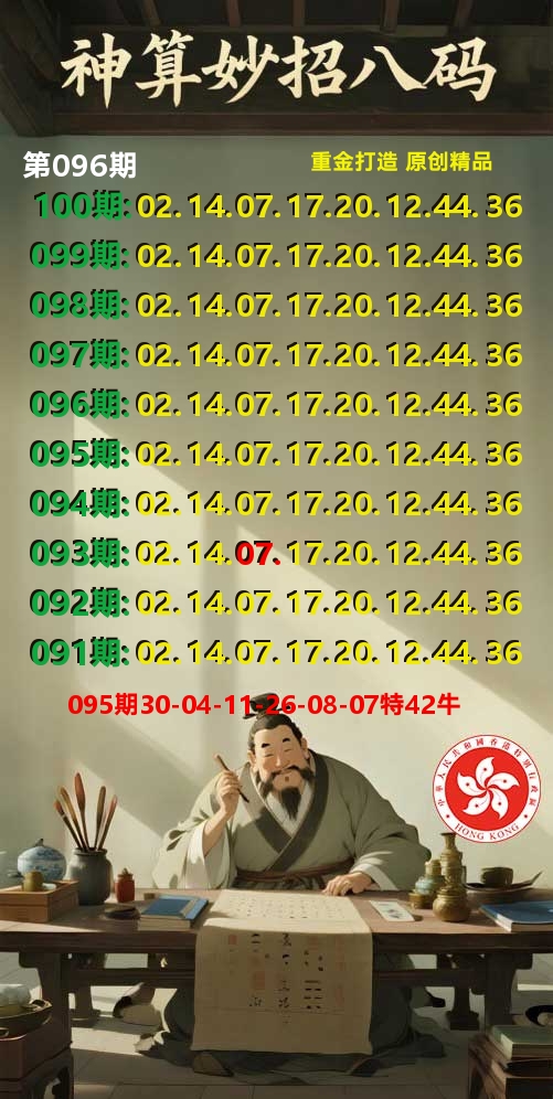 神算妙招八码 第96期